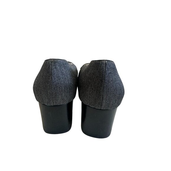 SALVATORE FERRAGAMO Vintage Gray Silk Kitten Heels Size 5.5 - Picture 10 of 10